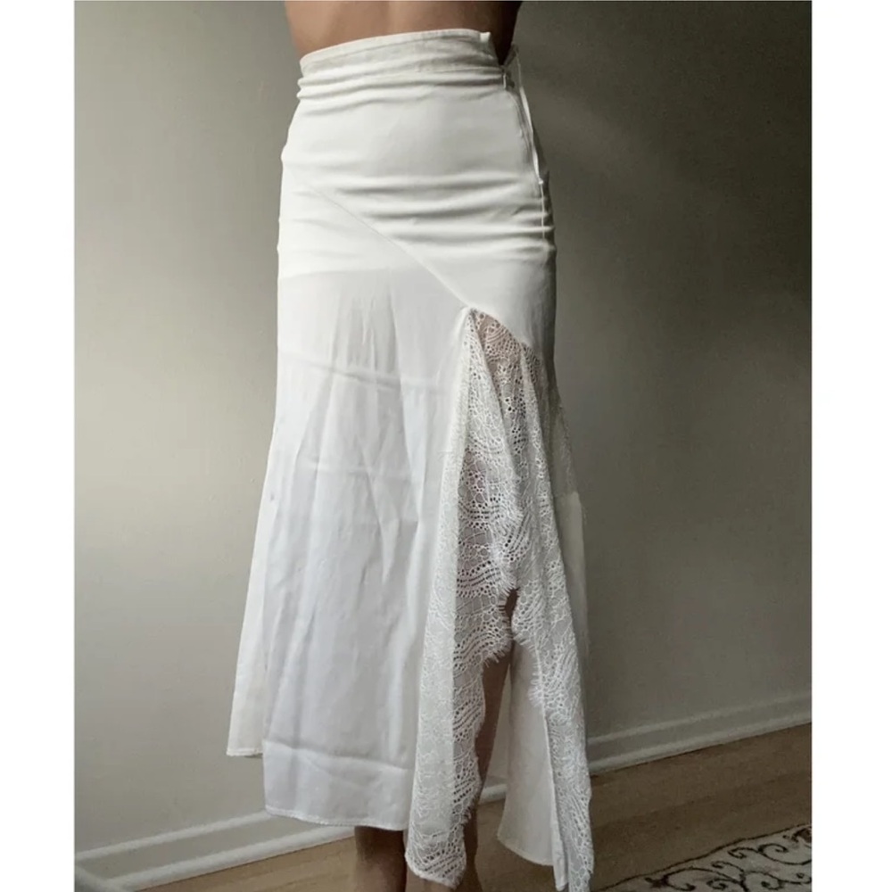 Christopher Esber White Lace Maxi Skirt